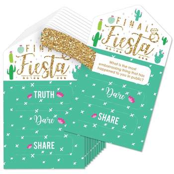 Big Dot of Happiness Final Fiesta - Last Fiesta Bachelorette Party Game Pickle Cards - Truth, Dare, Share Pull Tabs - Set of 12