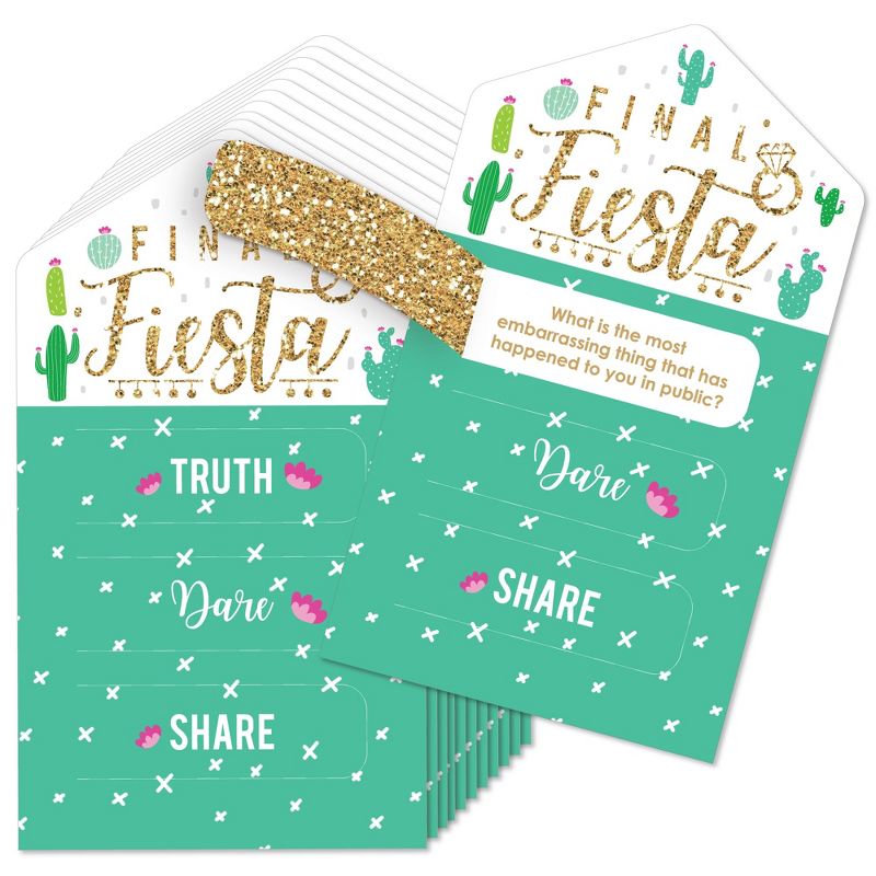 Big Dot of Happiness Final Fiesta - Last Fiesta Bachelorette Party Game Pickle Cards - Truth, Dare, Share Pull Tabs - Set of 12, 1 of 6