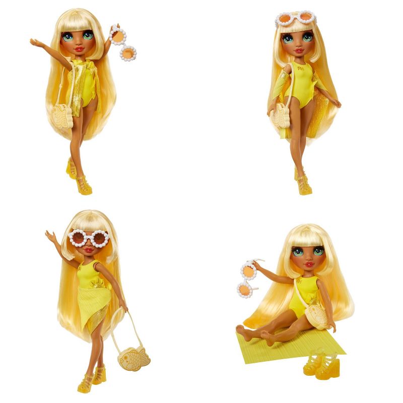 Rainbow High Swim &#38; Style Sunny Yellow 11&#39;&#39; Doll with Shimmery Wrap to Style 10+ Ways, Removable Swimsuit, Sandals, Accessories, 5 of 9