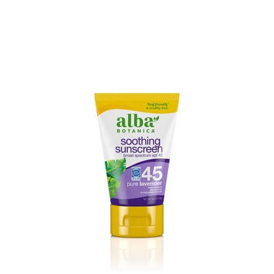 Alba Botanica Emollient Pure Lavender Sunscreen Lotion  - SPF 45 - 4oz