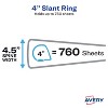 Avery TouchGuard Protection View 3 Ring Binder, Clear View Cover, 4" Slant Rings, 1 White Binder (17145) - 4 of 4