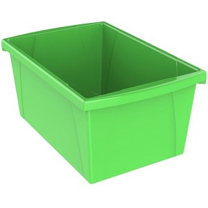 Storex Medium Classroom Storage Bin 16.75" x 11.87" x 8.28" Green (STX61485U06C) - 1 of 4