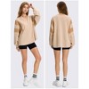 EXLURA Women's Oversized V Neck Henley Shirt Patchwork Color Block Sweatshirt Long Sleeve Button Pullover Tunic Tops - 4 of 4