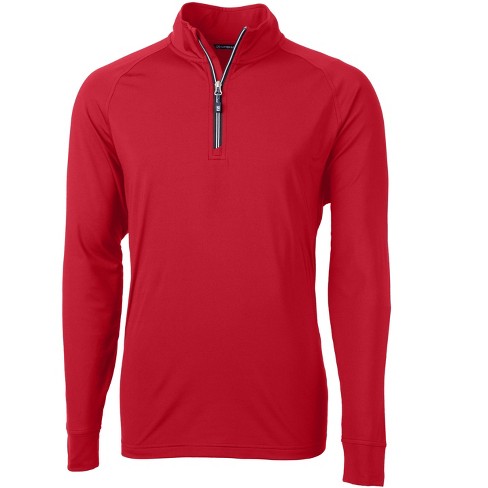 Men's Cutter & Buck Gray Clemson Tigers Adapt Eco Knit Stretch Recycled Quarter-Zip Pullover Top