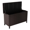 120 Gallon Outdoor Storage Box - Waterproof Wicker Rattan Patio Deck Box with Wheels & Handle for Cushions, Garden Tools, Pool Supplies - 2 of 4