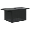 Garden Table Black Poly Rattan, Tempered Glass, Powder-Coated Steel - 4 of 4
