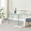 Lirago Tempered Clear Bent Glass Side Table-Multi-Purpose Transparent Sofa Table for Living Room & Outdoor 15.8"D * 19.72"L * 17.72"H - 3 of 4