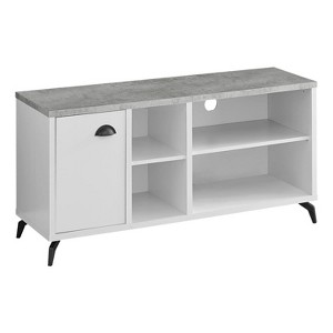 Monarch Specialties Tv Stand 48 Inch Console Media Entertainment Center Storage Cabinet Laminate Metal Grey White Contemporary Modern - 1 of 4