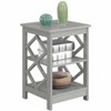 HomeStock Diamond End Table with Three Tier Shelves and Decorative Side Cut Outs, Contemporary Accent Storage Table for Living Room - 3 of 3