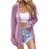 Women Crochet Lightweight Cardigan Cover Up Open Front Long Sleeve Summer Cardigans 2024 - 4 of 4