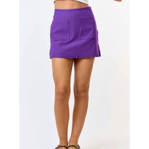Women's Stretch Woven Pocket Detail Mini Skort - Blue Blush - 1 of 4