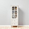 Mshliw Minimalist Buffet Cabinet with Glass Doors and Double Drawer, Kitchen Pantry, Modern Wooden Storage Sideboard for Dining Room, Living Room - 2 of 4