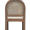 Sapphtopaz Modern Bar Stools with Curved Back, Cane Rattan High Chair with Footrest, Set of 2 Counter Height Bar Stools for Kitchen Island - 3 of 4