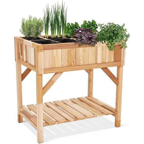 Cedar Wood Raised Garden Bed & Herb Planter Box, 31" X 23" X 31" : Target