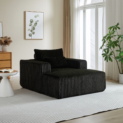 49“W Corduroy Sponge Sofa, Single Lounge Chair, Accent Chair, Sleeper Chair with Pillow, No Assembly Required-ModernLuxe