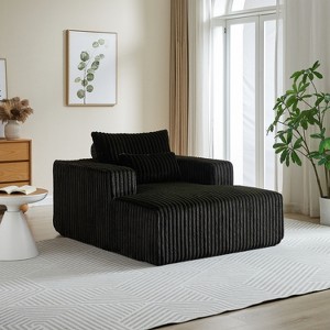 49“W Corduroy Sponge Sofa, Single Lounge Chair, Accent Chair, Sleeper Chair with Pillow, No Assembly Required-ModernLuxe - 1 of 4