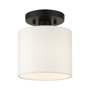 Livex Lighting Meridian 1 - Light Semi-Flush Mount in  Black - 1 of 2