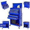 Toolbox,8-drawer rolling tool cabinet,metal,with detachable top toolbox,padding,lockable wheels,adjustable shelf,blue,for garage/workshop/warehouse - 3 of 4