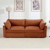 2-Seater Sofa with Pull-Out Storage Drawers, Sofa with Crescent Armrests and Piped Edge, Upholstered Chenille Sofa with Cushion-Coolbibila - 2 of 4