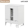 White Bathroom Vanity 24" with Top and Sink, Single Sink Vanity Cabinet with 2 Drawers and Glass Door, FreeStanding Bathroom Vanities Without Faucet - 3 of 4