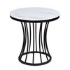 Wood Round 3-Piece Cocktail Set with Faux Marble Top and Cage-Like Base for Living Room - 3 of 4