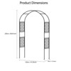 Metal Garden Arbor Arch Trellis 86.6"x47", Outdoor Wedding & Garden Arch Frame for Climbing Plants, Patio, Lawn, Backyard, Black - 3 of 4