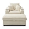 CAVINAS Corduroy Oversized Accent Chair with Ottoman and Large Seat,Modern Chair and Ottoman Sets for Bedroom,Reading Room - 2 of 4