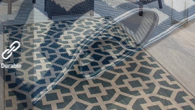 World Rug Gallery Trellis Geometric Reversible Plastic Outdoor Rugs : Target