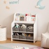 Okak Multifunctional Low Kids Bookshelf Toy Storage Organizer,Wooden Toddler Bookcase with Display Stand for Kids Bedroom,Playroom - 2 of 4