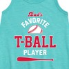 Girls' - Instant Message - Dad's Favorite T-Ball Player Graphic Sleeveless Aline Dress - 2 of 4