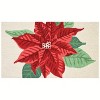 Homefires Holiday Poinsettia Doormat, 22"x34" – Festive Red Floral Entry Mat for Indoor/Outdoor Seasonal Décor - 2 of 3