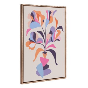 23"x33" Sylvie Beaded Abstract Woman Vase Framed Canvas by Rachel Lee Gold - Kate & Laurel All Things Decor - 1 of 4