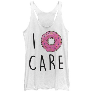 Women's CHIN UP I Donut Care Racerback Tank Top - 1 of 3