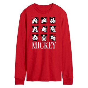 Men's - Disney - Mickey Mouse Animated Grid Long Sleeve Graphic T-Shirt - 1 of 3