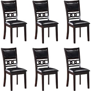 New Classic Furniture, Gia Ebony Wood Dining Chair with PU Seat (Set of 6) - 1 of 4