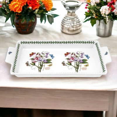 Botanic Garden Floral Porcelain Sandwich Tray with Handles