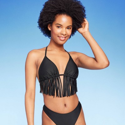 Women's Low Coverage Mini Bralette Bikini Top - Wild Fable™ Black : Target