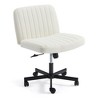 Erommy Armless Criss Cross Chair with Wheels, Height Adjustable Cross Legged Office Chair, Office Deak Chair for Office, Bedroom, Living Room - 2 of 4