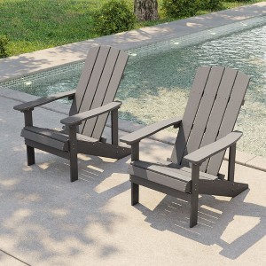 Sonkuki Outdoor 2PCS Recycled Plastic Wood Adirondack Chairs, Patio Lounger chairs - 1 of 4