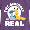 Girls' - Pokémon - The Snuggle Is Real Pikachu And Piplup Fitted Short Sleeve Graphic T-Shirt - 2 of 4