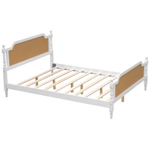 NicBex Queen/King Size Rattan Bed Frame with Headboard and Footboard for Adults,Boys,Girls - 1 of 4