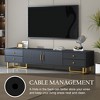 Sapphtopaz TV Stand for TVs Up to 80" Entertainment Center with 2 Storage Cabinets and 4 Drawers T-Shaped Metal Console Table for Living Room - 4 of 4