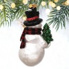 Comfy Snowman and Radiant Christmas Tree Blown Glass Holiday Ornament| OrnamentallyYou - 4 of 4