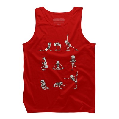 Men's Design By Humans Skeleton Yoga By huebucket Tank Top