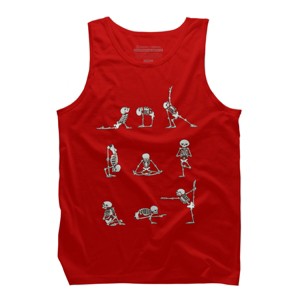 Men's Design By Humans Skeleton Yoga By huebucket Tank Top - 1 of 3