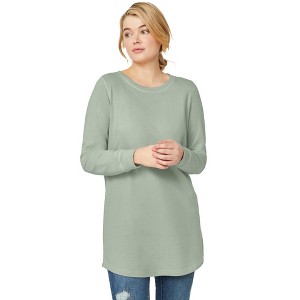 ellos French Terry Sweatshirt Tunic With Shirttail Hem - 1 of 4