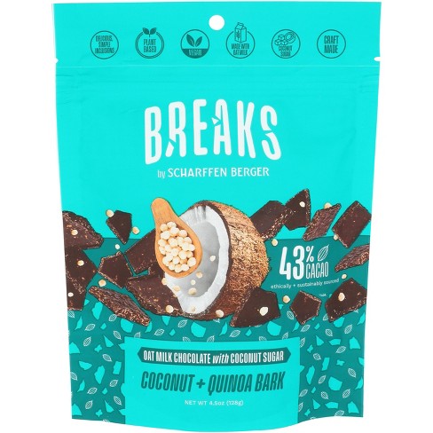 Scharffen Berger Breaks Oat Milk Chocolate with Coconut Sugar + Coconut and Quinoa Bark - Case of 8 - 4.5 oz - image 1 of 1