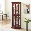 Okak Diapaly Cabinet, Curio Cabinet with 6 Adjustable Shelves and Tempered Glass Doors, Tall Cabinet for Living Room, Bedroom - 2 of 4