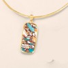 Ross-Simons Mosaic Kingman Turquoise Pendant in 18kt Gold Over Sterling Size 2.38 - 3 of 4