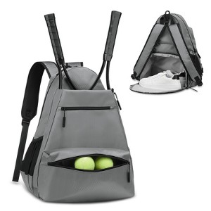 Unique Bargains Waterproof Separate Shoe Compartment Badminton Pickleball Tennis Backpack for 2 Rackets - 1 of 4